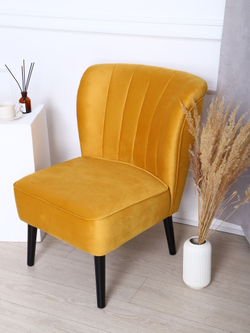 Кресло "Donatello" антивандальный велюр горчичный/венге