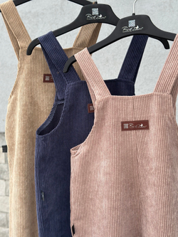 Вельветовый полукомбинезон Светлый Кофе