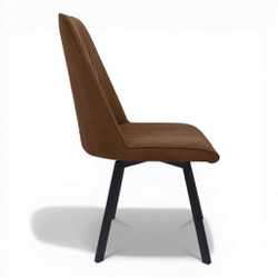 Стул поворотный "Софти 360" (арт. 325П), велюр Бренди В29 коричневый, ножки профильные черные