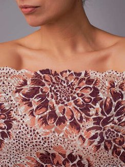 03-284 ОПТ Кружево эластичное 23 см, бежевый/слива/коричневый