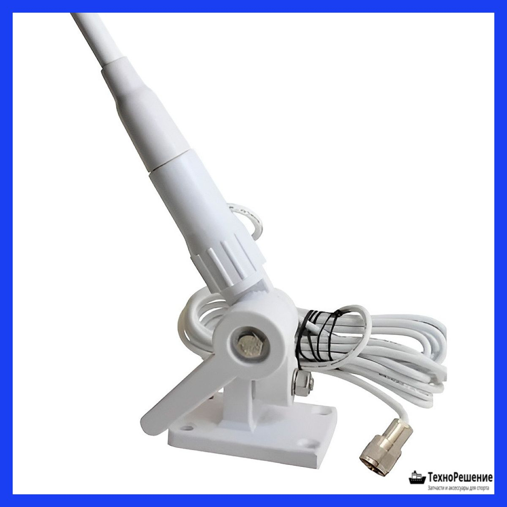 Кронштейн крепления антенны к плоскости, пластиковый/Поворотное крепление антенны на плоскость резьба 1"x14 из белого АБС-пластика