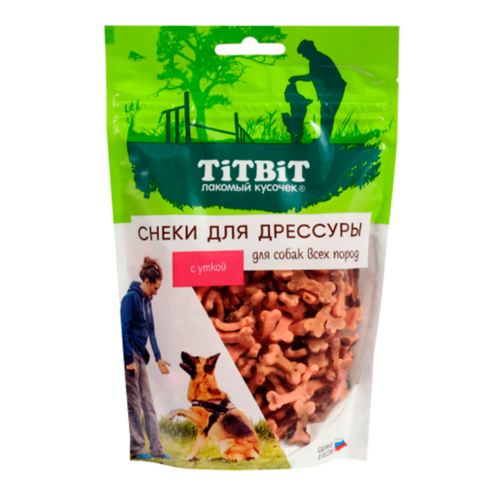 Титбит 025703 Лакомство д/собак Снеки для дрессуры с уткой 100г