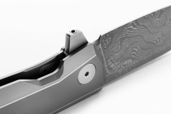 Складной нож Lion Steel "Myto" L/MT01D GY c клинком из стали Stainless Damascus (Chad Nichols, USA) рукоять титан