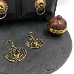 Серьги Lotus тигровый глаз из латуни