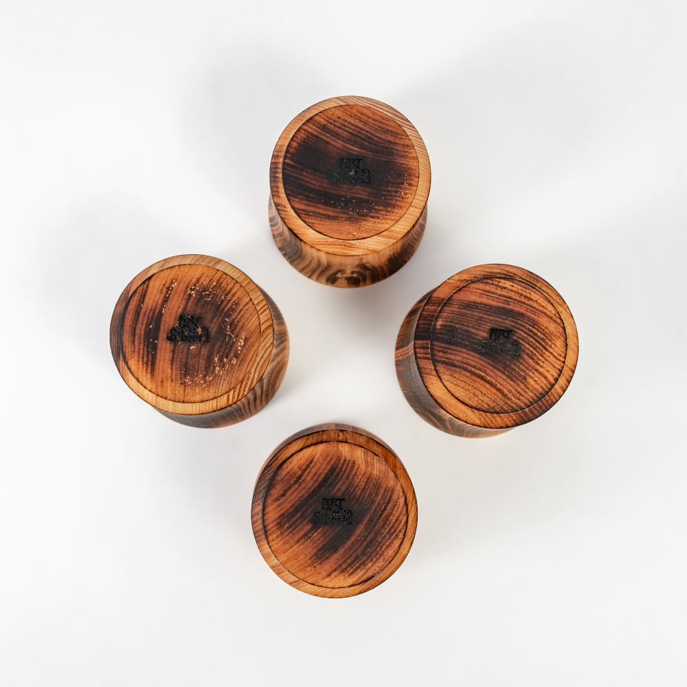 Набор деревянных стаканов из древесины кедра для напитков NC35