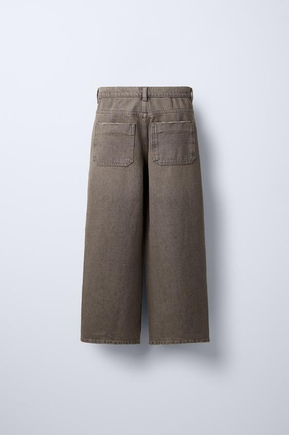 ZARA ДЖИНСЫ WIDE LEG С ЭФФЕКТОМ ПОТЕРТОСТИ, МЯГКИЙ СЕРЫЙ