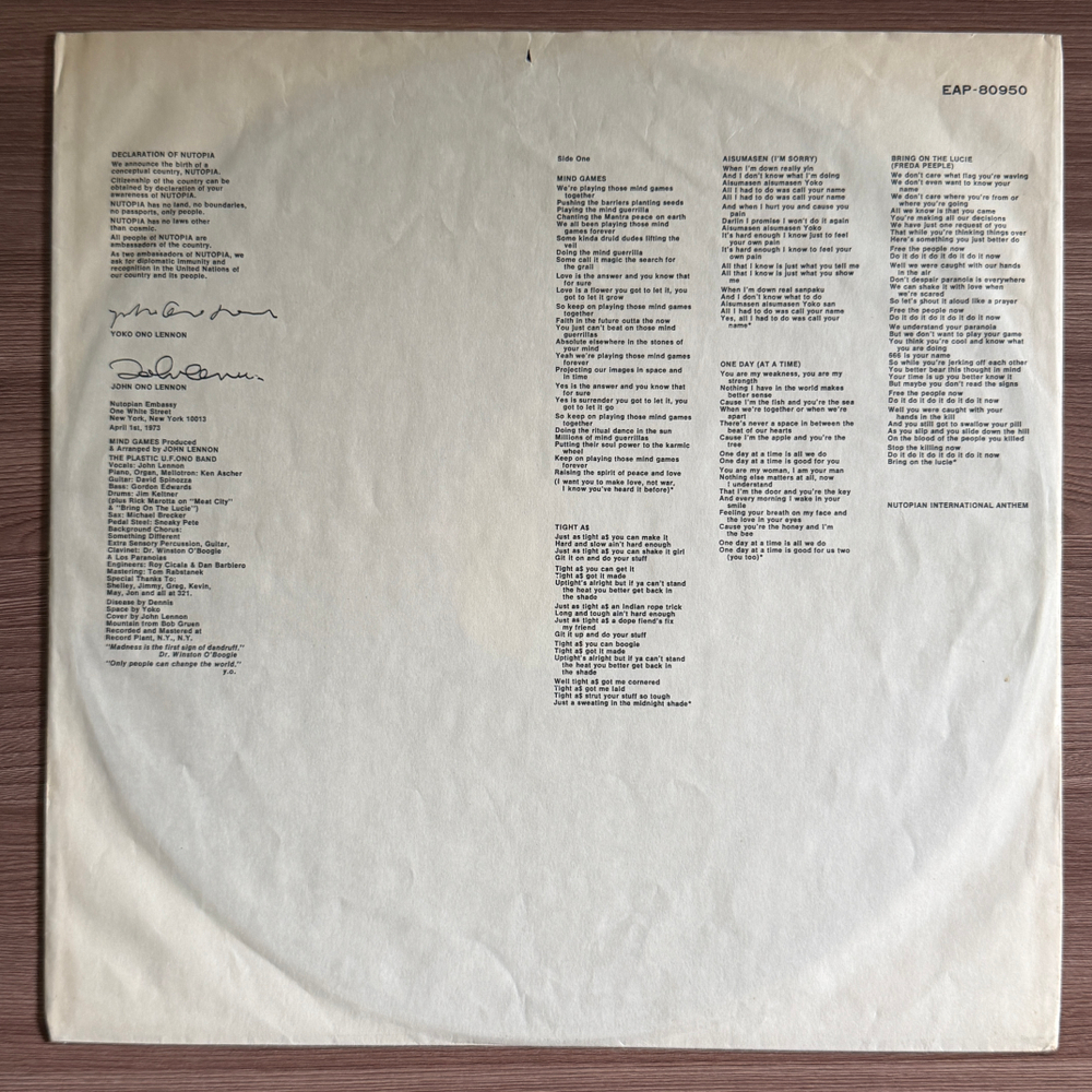 Виниловая пластинка John Lennon – Mind Games LP