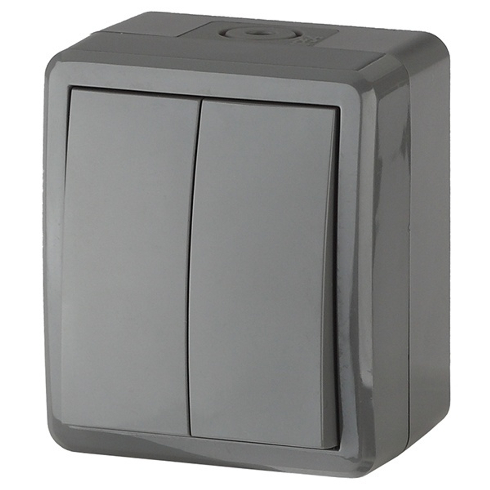 Выключатель 2 кл IP54 11-1404-03 ЭРА, 10АХ-250В, ОУ, Эра Эксперт, серый Б0020676