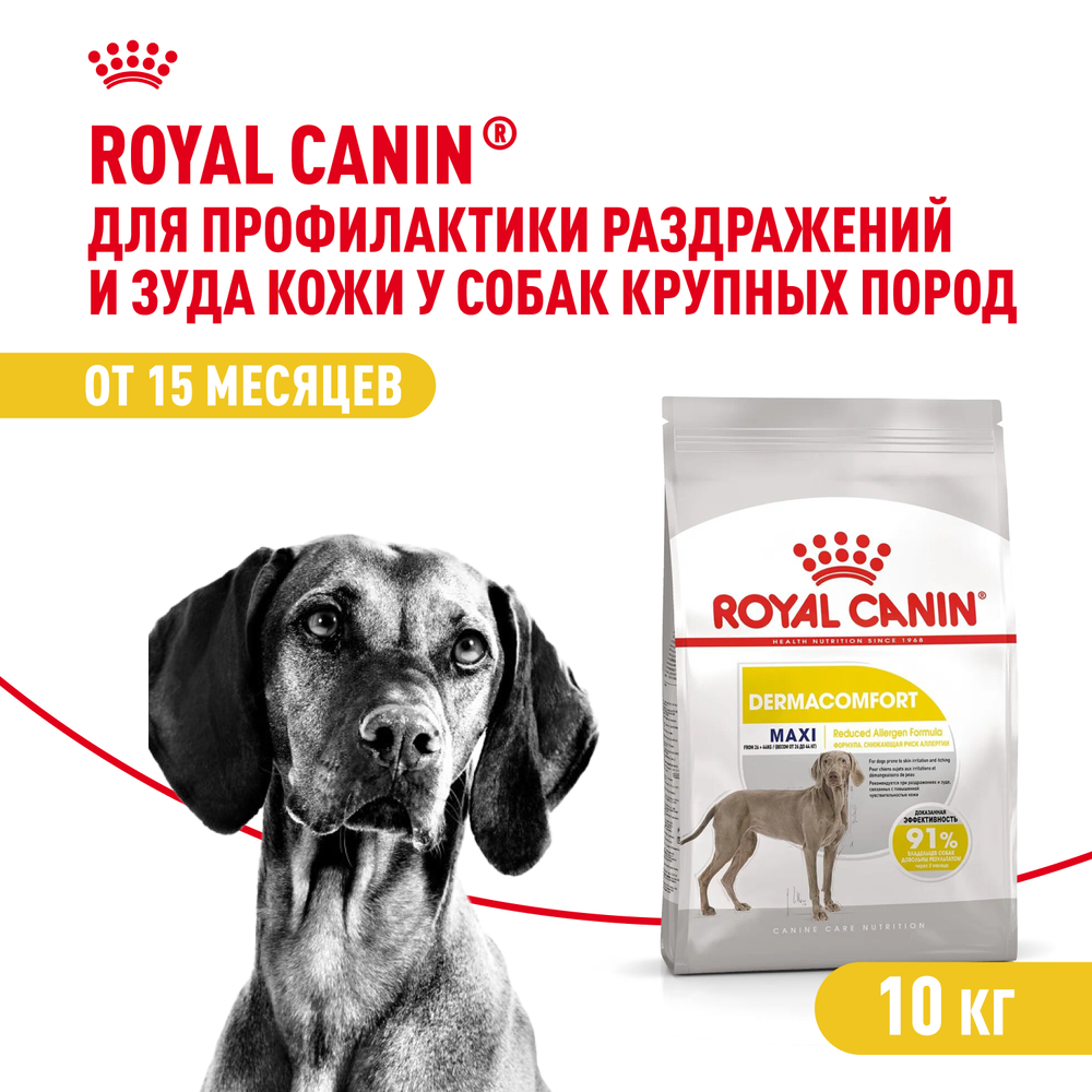 Royal Canin Maxi Dermacomfort Макси Дермакомфорт Корм сухой для взрослых собак крупных размеров при раздражениях и зуде кожи 10кг