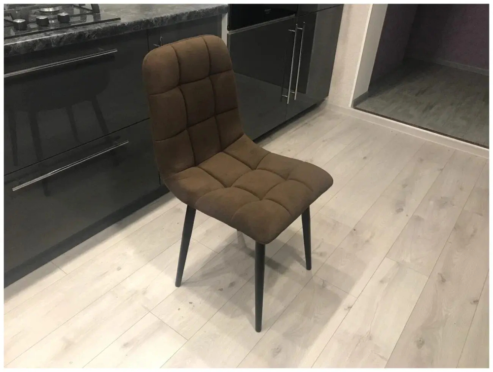 Стул Х / черный /велюр шоколад