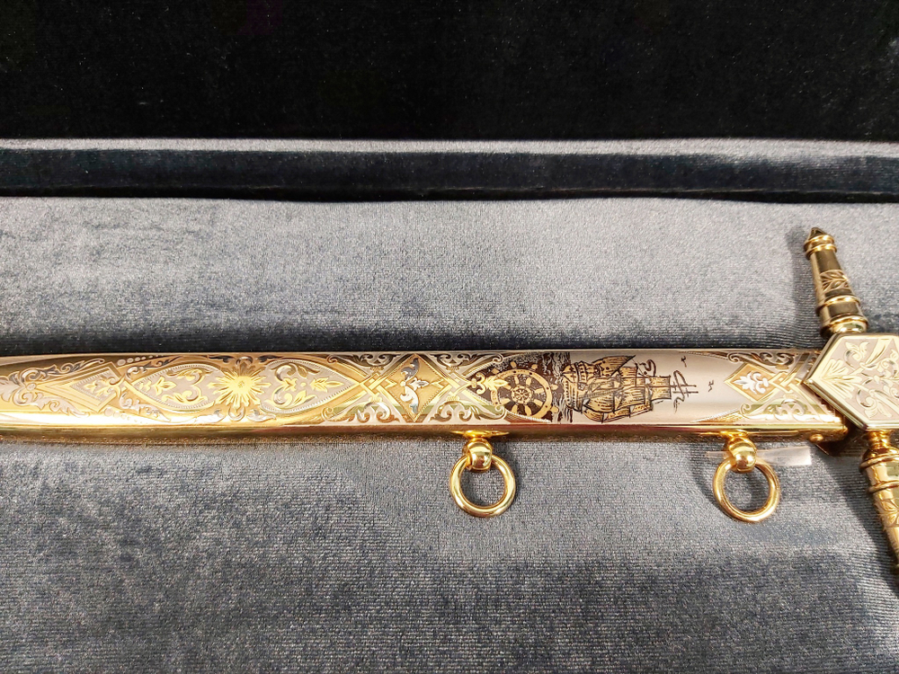 Кортик адмиральский "Морской" дамасская сталь