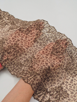 Вышивка на сетке леопардовая эластичная ширина 23 см