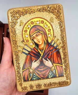 Икона Божией Матери "Семистрельная" 100 х 150 мм