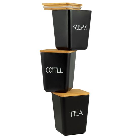 Набор кухонных емкостей 3 шт. 1000 мл. Kamille KM 1134B из бамбукового волокна с крышками