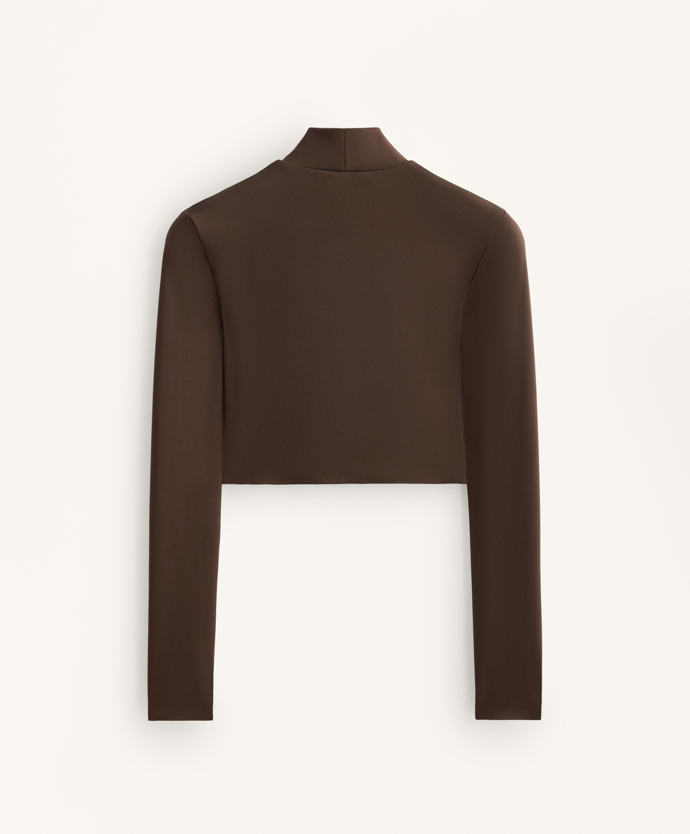 Oysho Футболка с длинным рукавом, темно-коричневый