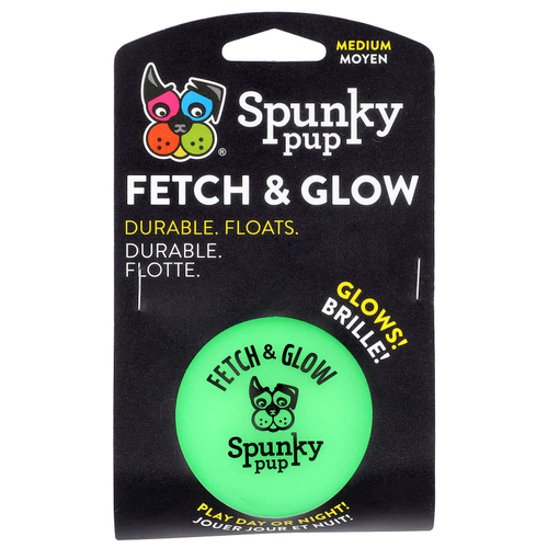 Spunky Pup, Fetch & Glow, шарик, средний, 1 шт.