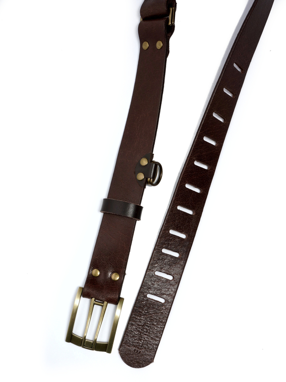 Ремень кожаный коричневый