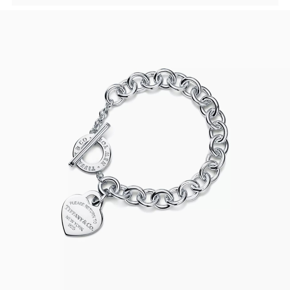 Браслет из серебра Tiffany, Тиффани 925.с подвеской в форме сердца💝