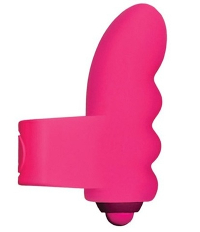 Вибратор с ребрышками на палец  TRIPLE RIPPLE