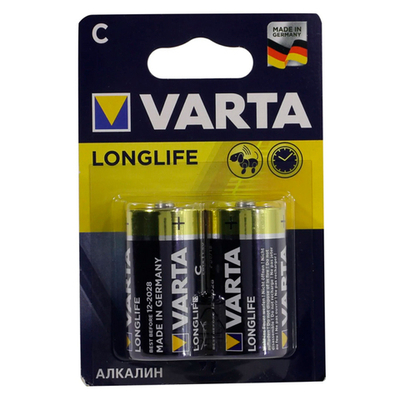 Батарейки VARTA LONGLIFE "С" 2шт. 4114-2