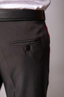 Брюки форменные казачьи чёрные с красными лампасами 42 размер XS 158 164