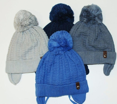 Шапка на завязках для мальчика р.46-50 микс 0716