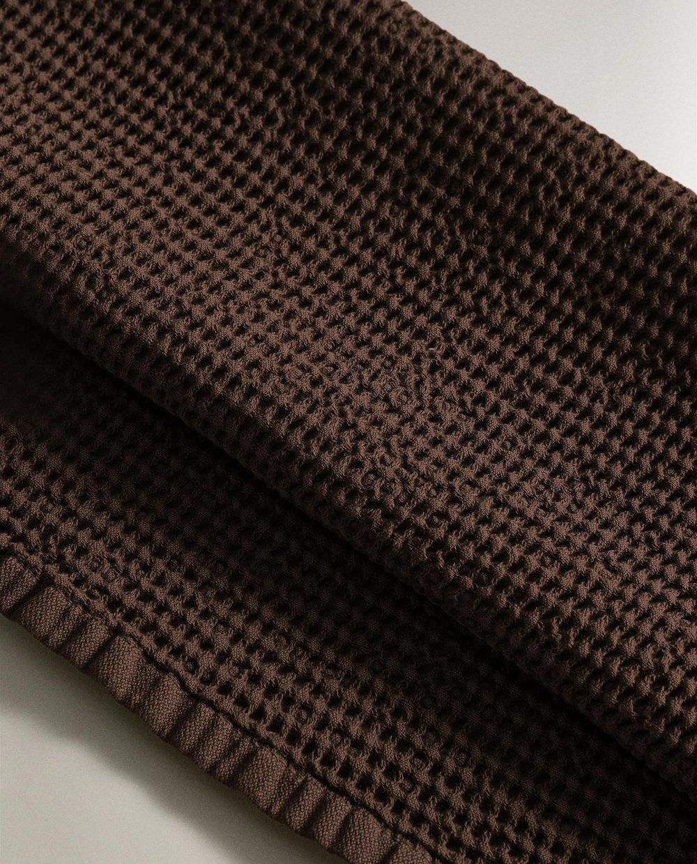 Zara Home - Мини вафельное банное полотенце, коричневый, 90х150 см