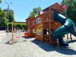 Большая детская игровая площадка с домиком