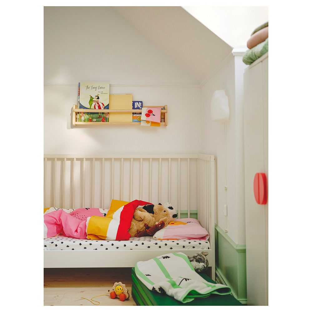 IKEA GRÖNFINK  (ИКЕА ГРÖНФИНК)  -  1 наволочка для детской кроватки, разноцветная/полосатая, 110x125/35x55 см