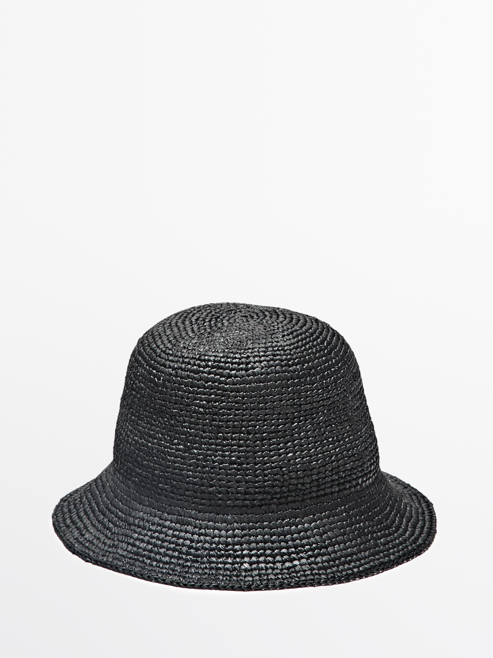 Massimo Dutti Шляпа-панама из рафии, черный