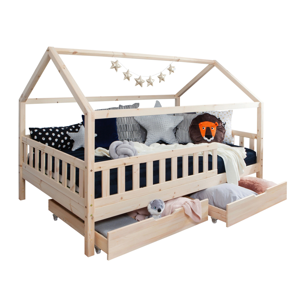 Комплект выдвижных ящиков под кровать из сосны, 2 шт., 198х92х19, в натуральной отделке