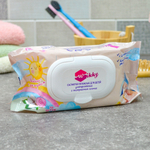 Салфетки влажные 70шт "Детские" ультрамягкие с экстрактом хлопка, Wikky