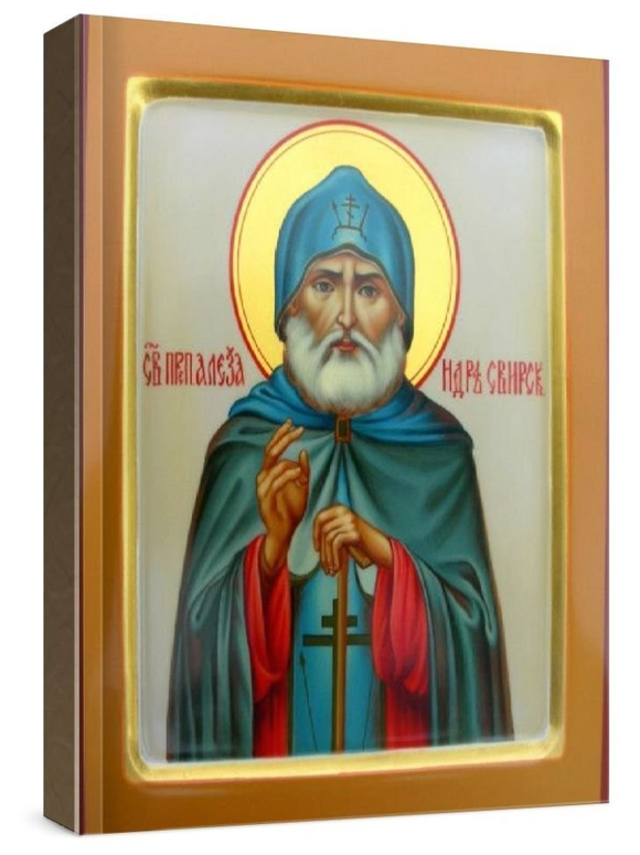 Александр Свирский (рукописная икона)
