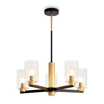 Люстра на штанге 5*E14 FR2051CL-05BBS черный/латунь Classic Ombre Freya