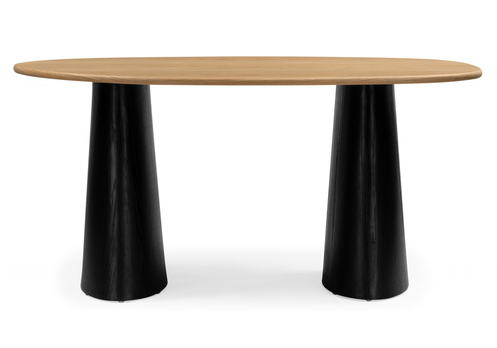 Стол деревянный Woodville Ares дуб, черный, ножки черные