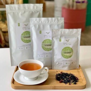 Чёрный чай листовой травяной Таёжный, 80г