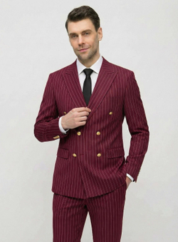 Мужской костюм двубортный (красный) А75