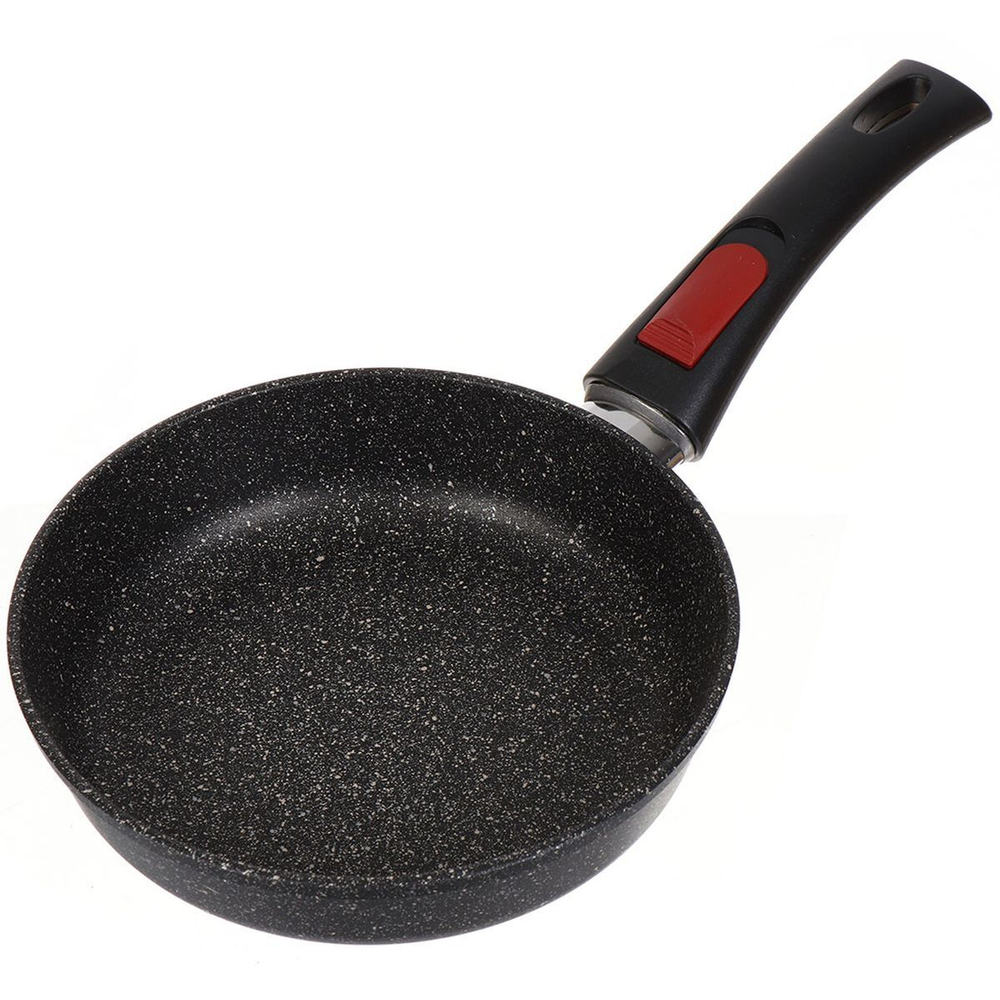 Сковорода алюминий, 20 см, антипригарное покрытие, Нева Металл Посуда, Гранит, L18020i, съемная ручка, индукция