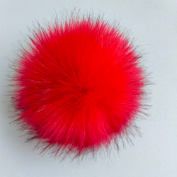 Помпон из искусственного меха "Пепельно-красный" d=13 см