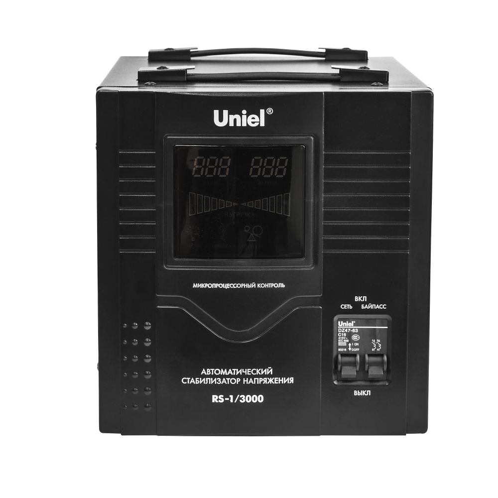RS-1-3000 Стабилизатор Uniel релейный однофазный. 3.0 кВА.