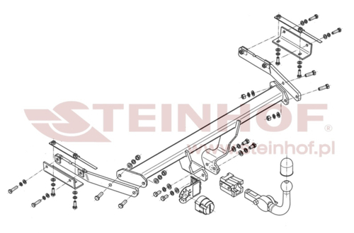 Фаркоп на Nissan Juke, только 2WD 2011-2019 (паспорт и сертификат в комплекте)(без электрики) Steinhof.N-021