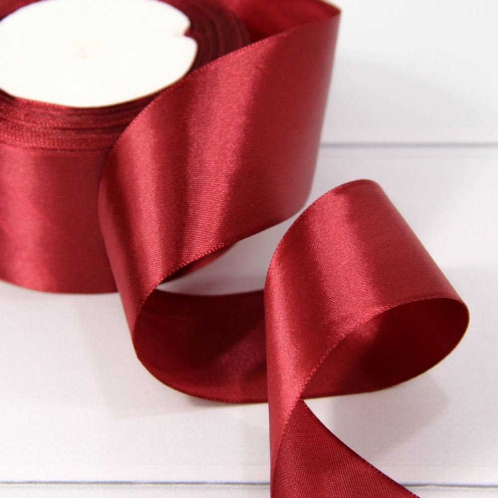 Лента Атласная 5см х 28м Сатин (Красный)