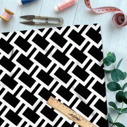 Ткань таффета крупный чёрно-белый узор