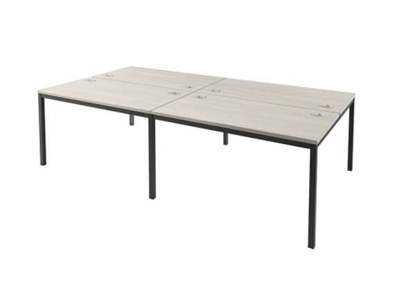 Бенч-система 2700х1432 для 4 рабочих мест на металлокаркасе Lite IL-51-02 Акация Морава/Антрацит