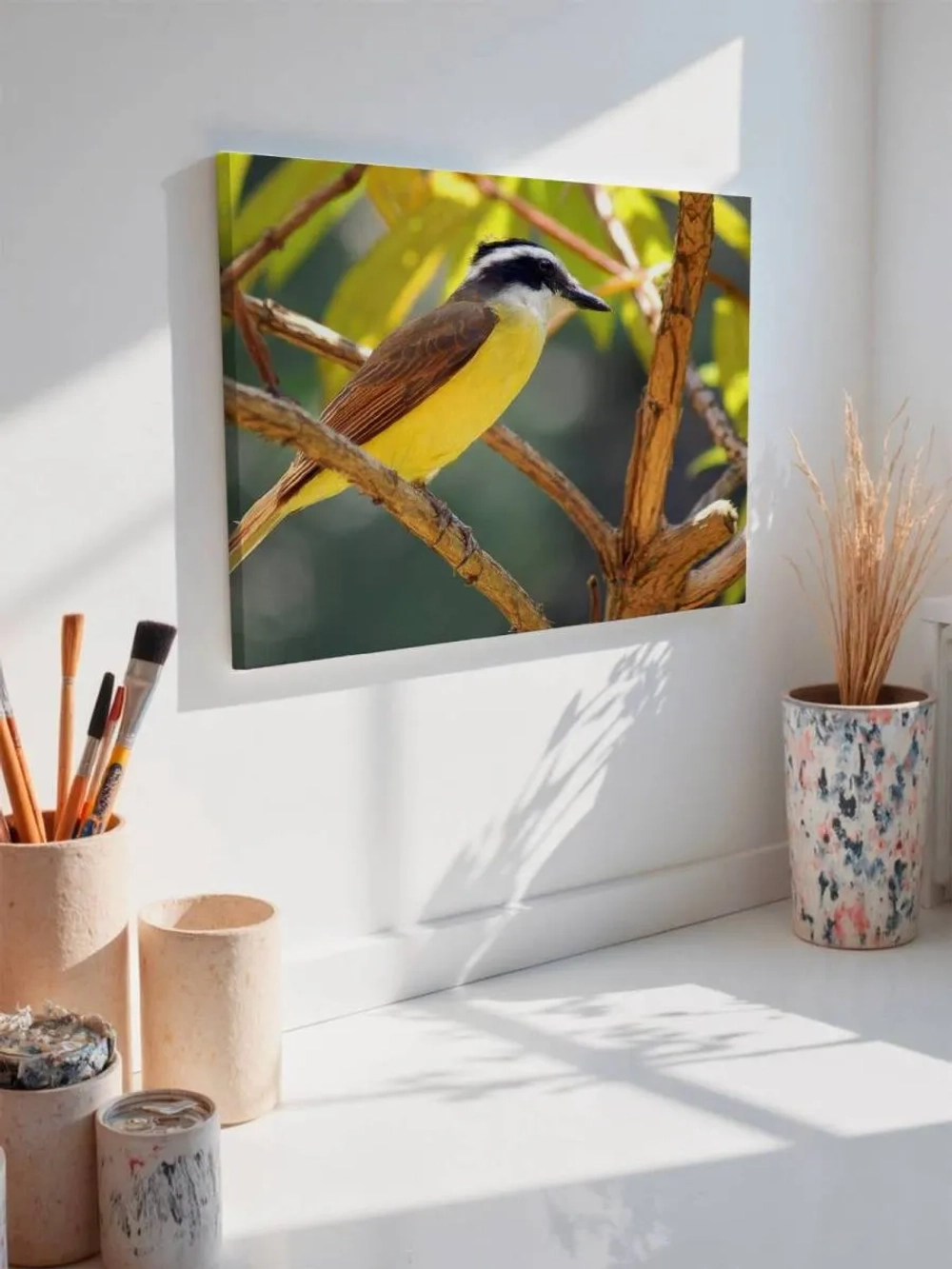 Картина на стену 40 X 50 Желтая птица питанга