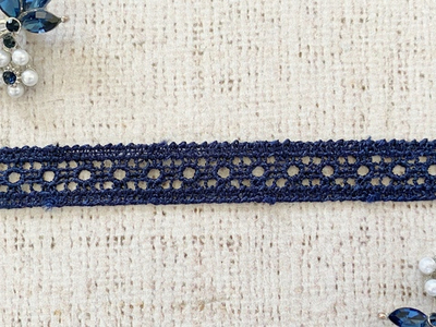 Кружево плетеное, ш. 1,5 см, т.синий