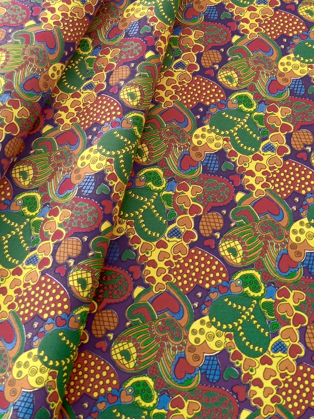 Ткань бязь плательная, рис. "Сердечки", ширина 150 см, арт. 2078