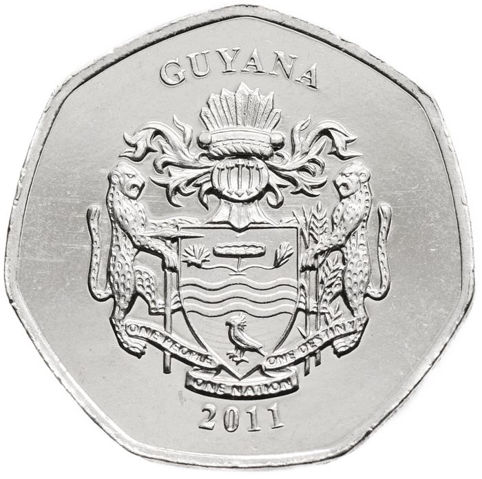 10 долларов 2011 Гайана UNC