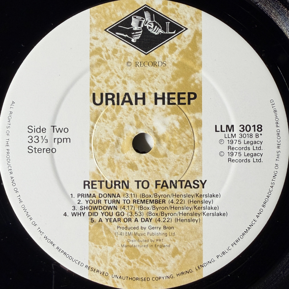 Uriah Heep ‎– Return To Fantasy (Англия) Т