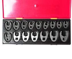 Набор ключей разрезных 10-19мм 3/8" , 21-27мм 1/2" односторонних 16 предметов в кейсе JTC